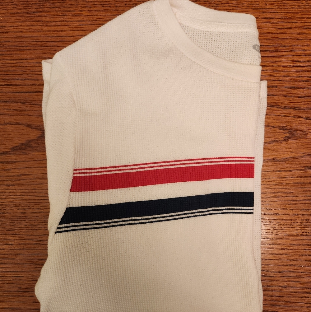 Old Navy Long Sleeve Striped Shirt, Size L, Cotton/Polyester